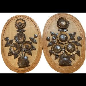 Vintage Wall Decor Wall Art Wood Carved Flower Plaques